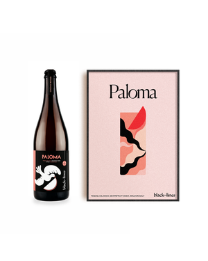 Bottle Paloma cocktail and A2 print poster