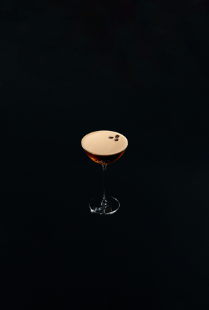 Single glass of espresso martini